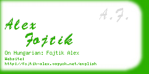 alex fojtik business card